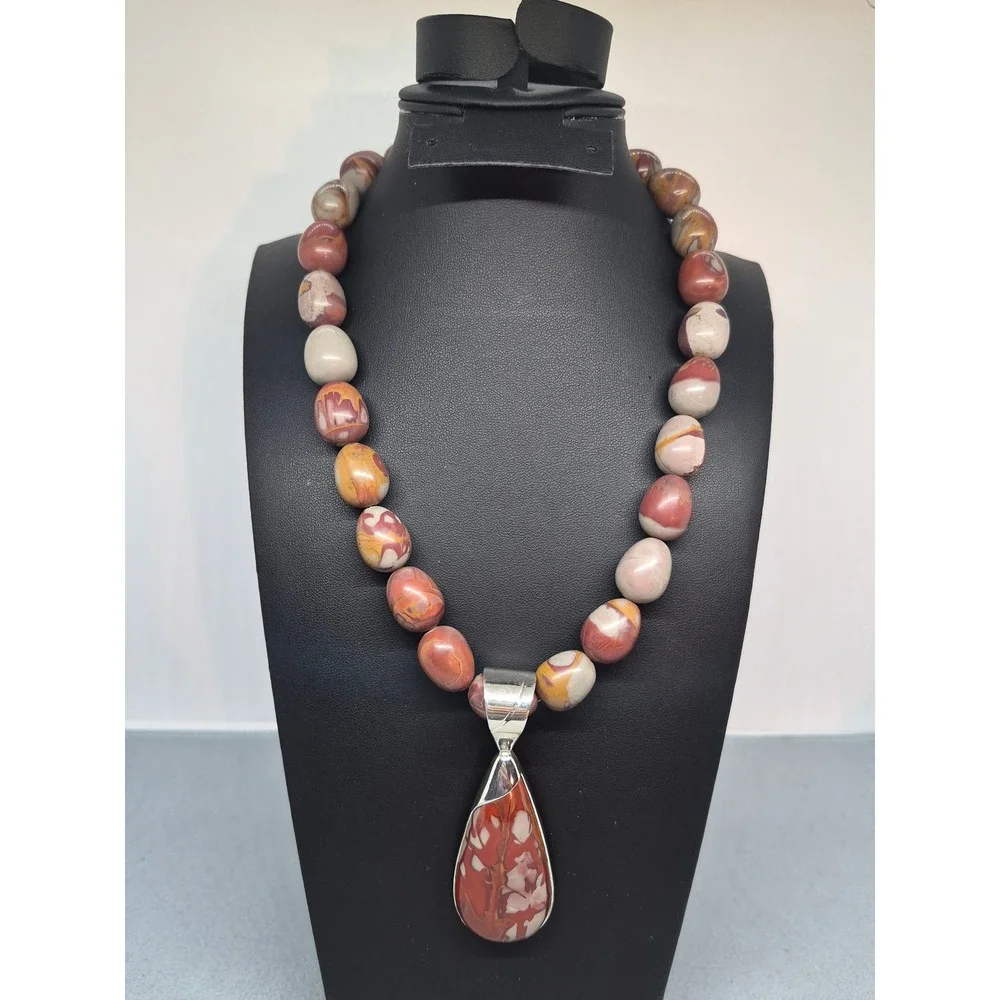 Jay King Noreena Jasper Necklace Red Sterling Silver Australian Statement